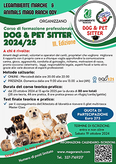 corso dog e pet sitter 2024-25 alla terza edizione