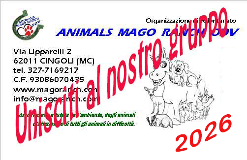 tesseramento Animals Mago Ranch ODV entra anche tu nella nostra squadra